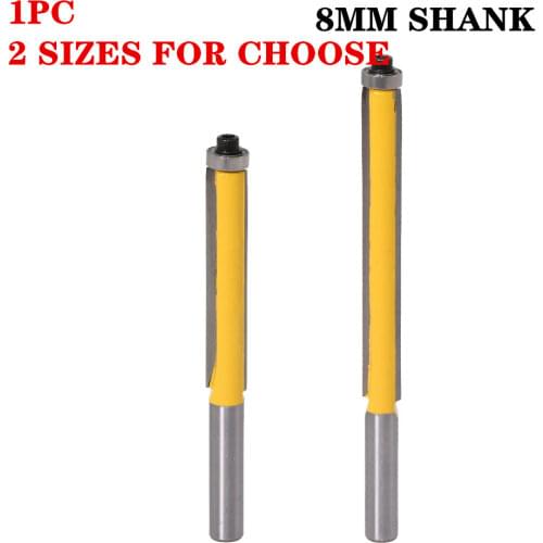 1pc 8mm Shank 2-1/2" Blade Extra Long Flush Trim Wood Router Bit
