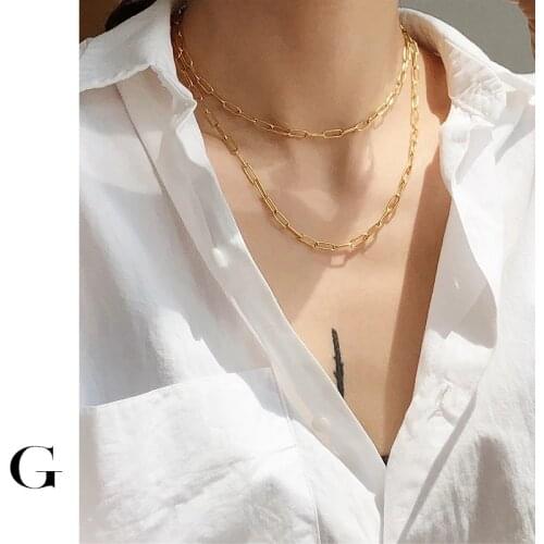 GHIDBK Simple Street Style Shaped O Chain Necklaces Handmade Minimalist Chokers Necklace 2019 Women Trendy Ins Collars Necklace