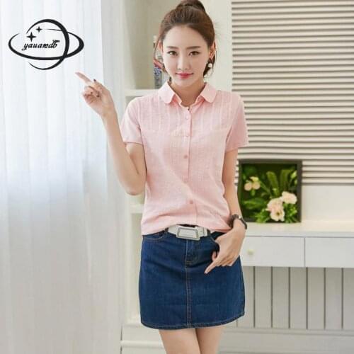 Cotton Breathable Women Polo Shirts Summer Size M-3xl Female Tops Tees Short Sleeve Solid Color Ladies Clothes Y40