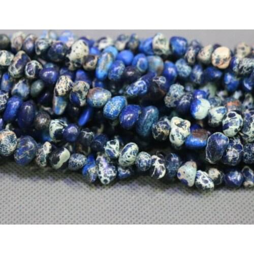 Kindgems Blue Emperor Imperial Chips Beads Gems Stone Beads Strand 15"/Diy For Jewelry Making for Women Necklace Accessories