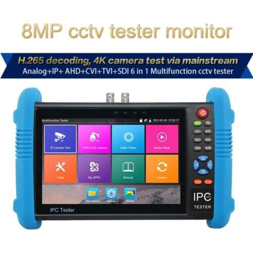 CCTV Tester Monitor IPC9800 Plus 4k security camera ip 1080P 8MP AHD TVI CVI CVBS SDI 6 In 1 ONVIF Multimeter Optical POE