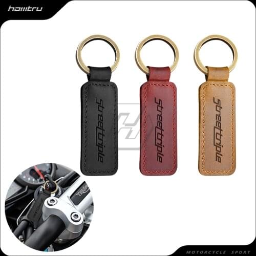 Motorcycle Cowhide Keychain Key Ring Fits for Triumph Street Triple 675 765 R RS
