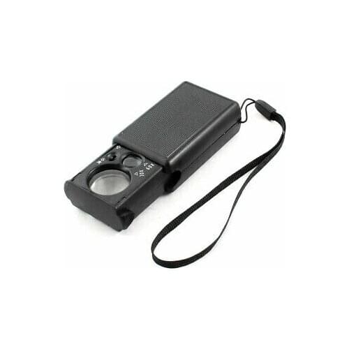 Magnification 2 LED Light Pull-type Currency Detecting Magnifier Loupe 4X