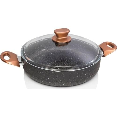 EWs Matte Black 26 CM Shallowly Granite Pots