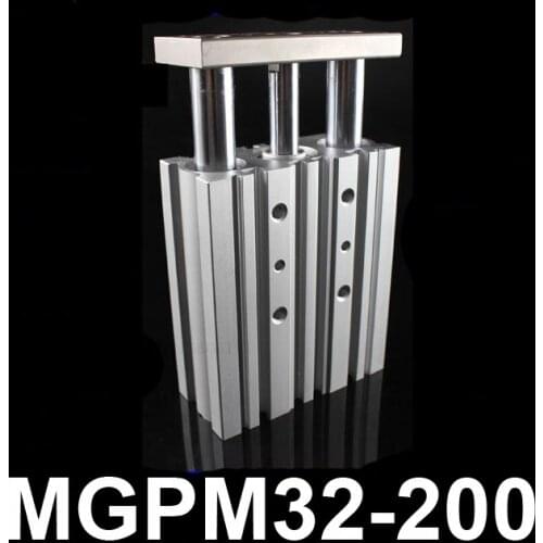 MGPM32-200 Bore 32mm Stroke 200mm Compact Guide Air Cylinder Double acting MGP PNEUMATIC Three rod SLIDE TABLE CYLINDER ACTUATOR