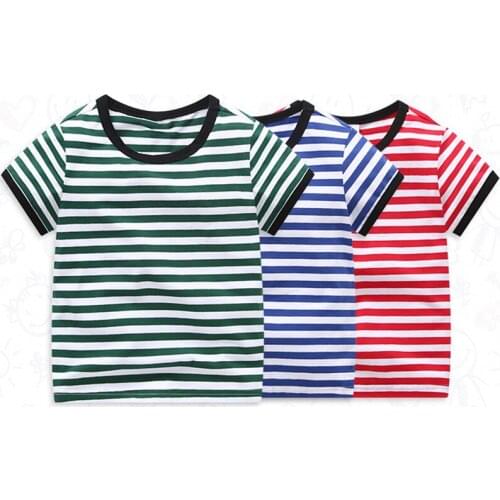 Fashion Baby Boy Toddler Summer Clothes Short Sleeve Thin Tshirt Kids Stripe Boys Star T Shirt Kids Clothes For 1 To 7 years