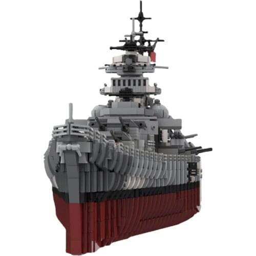 MOC Bismarck Navy Cruiser Model Military Patrol Building Block War Battle Model Toy High tech DIY Meaningful Brick Gift 7164PCS