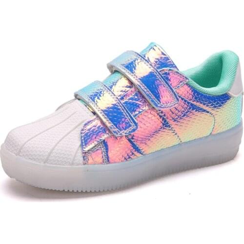 2020 New Kids USB Luminous Sneakers Glowing Children Lights Up Shoes With Led Slippers Girls Illuminated Krasovki Footwear Boys