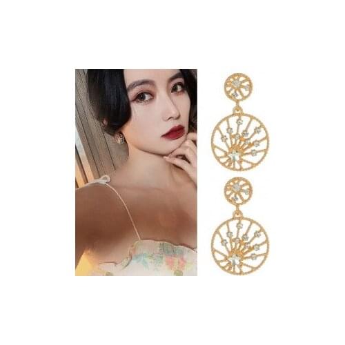 The new design hollow stars drop earrings jewelry earrings exaggerated holiday temperament statement earrings for women