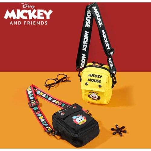Genuine Disney Childrens Messenger Bag Mickey Mouse Donald Duck Print Fashion Backpack Lightweight Adjustable Shoulder Strap