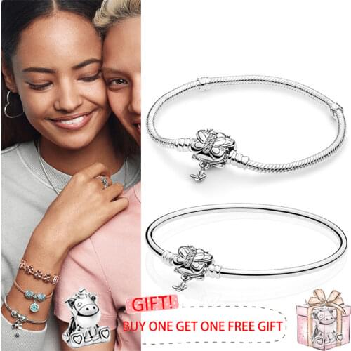 Original 925 брелок Silver Pan Bracelet Creative Butterfly Button Pan Bracelet Fit European Charm Bracelets Women Jewelry