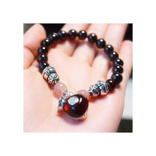 2018 Erkek Bileklik Bileklik Pulseira Masculina The Original Pure Natural Garnet Thai Purse String Bracelet Hand Gourd Beauty