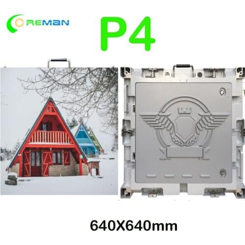 Painel led letreiro led rental screen pixel 640X640 p4 outdoor led die casting aluminium cabinet led video wall