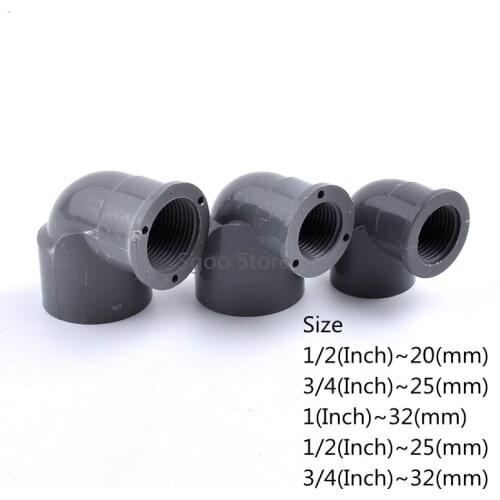 1/2~1 Inch to 20~32mm Female Thread PVC Equal 90 Degree Reduced 90 Degree Elbow Garden Iirrigation Aquarium Accessories