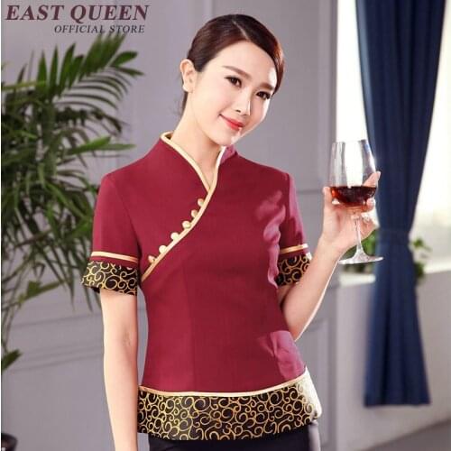 Work wear uniforms restaurant waitress uniforms short Sleeve Women Restaurant Waitress Uniform NN0169