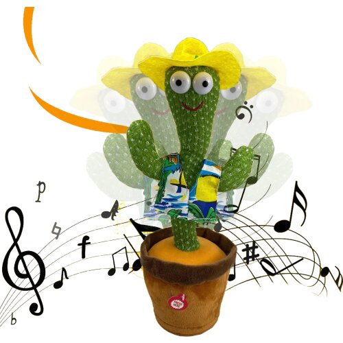 Cactus Plush Toy Electric Singing 120 Songs Dancing And Twisting Cactus Luminous Recording Learning To Speak Twisting Plush Toy