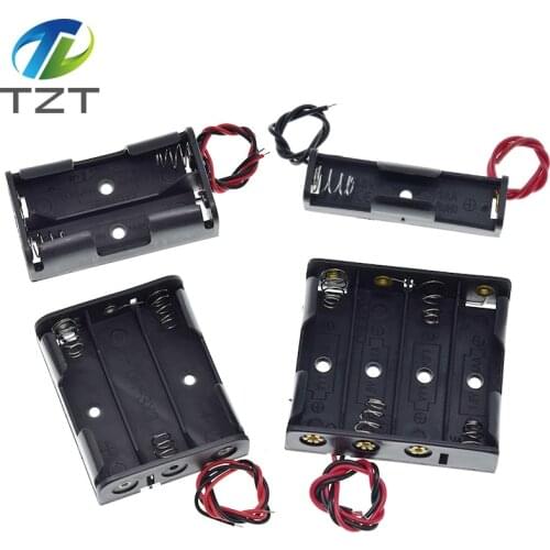 TZT AA Size 5 Battery Storage Box Case Holder Leads With 1 2 3 4 Slots Container Bag DIY Standard Batteries Charging