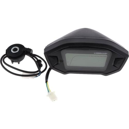 Universal 7 Backlight LCD Display Motorcycle Digital Speedometer Odometer Tachometer 14000 RPM 199 KMH MPH