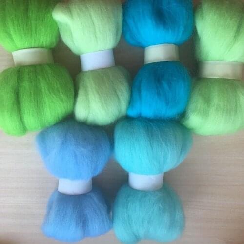 WFPFBEC Queensland sheep wool felt fiber DIY home handmade wool felt poke fun 10g/6pcs/lot 60g+gift free shipping