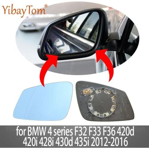 1pc Side View Rearview Blue Heated Left & Right Mirror Glass for BMW 4 Series F32 F33 F36 420d 420i 428i 430d 435i 2012-2016