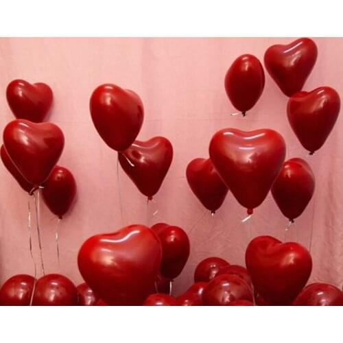 10-inch Love Balloon Double Pomegranate Heart-shaped Heart Shaped Wedding Wedding Room Party Stage Decoration