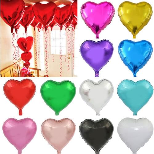 18 Inch Heart Helium Balloon Wedding Foil Balloons Inflatable Gift Birthday Baloons Party Decoration Kids Toys Home Supplies