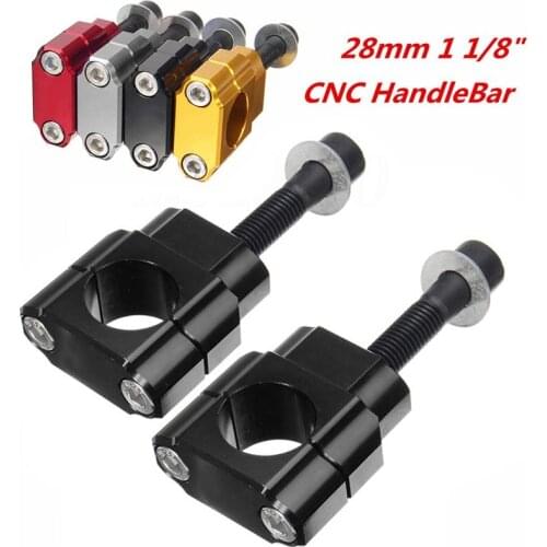 2pcs 1 1/8" Motor Handlebar Riser CNC Handlebar Fat Bar Mount Clamp Riser For Hon-da Suz-uki