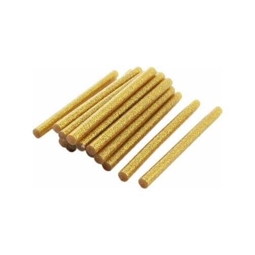 20pcs 7mmx100mm Glittery Gold Tone Hot Melt Glue Gun Sticks for Package Sealing