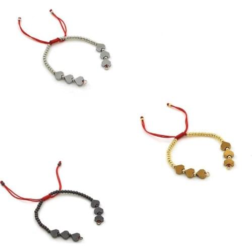 2021 new fashion love semi finished Bracelet womens three color optional beads adjustable three love bracelet mens