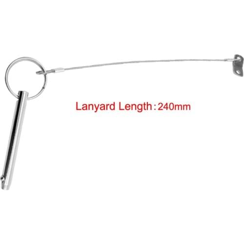 2x Stainless Steel Quick Release Pin Lanyard Bimini Top Deck Hinge Hardware
