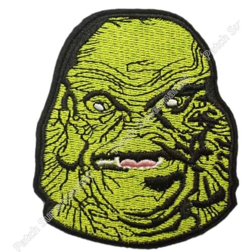 4" GREEN CREATURE CULT CLASSIC MONSTER MOVIE TV HORROR FILM BADGE MILITARY IRON ON PATCH Iron On Patch rock applique
