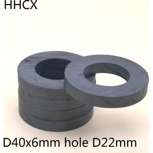 5pcs/lot Y30 Ring Ferrite Magnet 40*6 mm Hole 22mm Permanent magnet 40mm x 6mm Black Round Speaker 40X6 40-22*6
