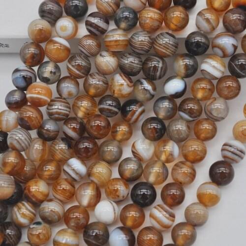 8MM Brown Veins Carnelian Round Loose Beads 15.5 Inch Jewelry Making D061