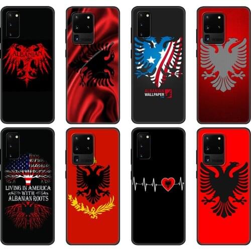 Black tpu Case For Samsung galaxy S20 /S20 PLUS/S20 ultra/S20+ /S20FE back cover Albania Flag