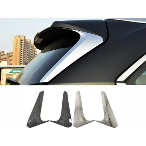 For Toyota Highlander Kluger 2014- 15 16 17 18 ABS Carbon/Chrome Shell Car Styling Rear Windows Pillar Spoilers Wings Cover Trim