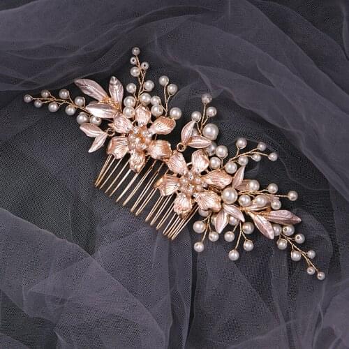 Pearl Flower Hair Comb Hair Accessories For Women Elegant Wedding Accessories Hair Jewelry For Women