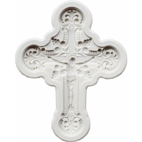 Jesus On The Cross Fondant mold Silicone Fondant Mould Cake Decorating Baking Tools Kitchen Accessories MR88