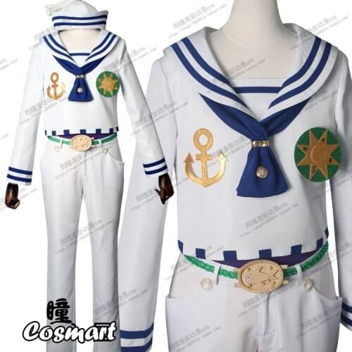Anime JOJOS BIZARRE ADVENTURE The Eighth Higashikata Josuke Uniform Cosplay Costume Halloween Suit For Women Men Outfit New 202
