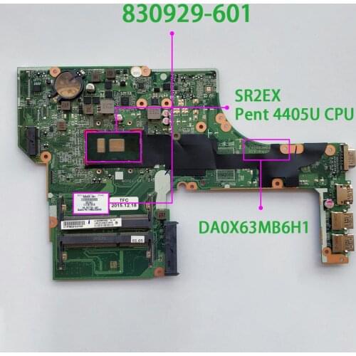 830929-601 830929-001 DA0X63MB6H1 Model : X63 w 4405U CPU UMA for HP ProBook 450 G3 Notebook PC Laptop Motherboard Mainboard