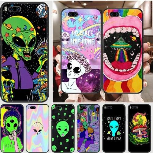 Cartoon lovely alien Phone case For Xiaomi Mi Max Note 3 A2 A3 8 9 9T 10 Lite Pro Ultra black fashion funda 3D coque pretty