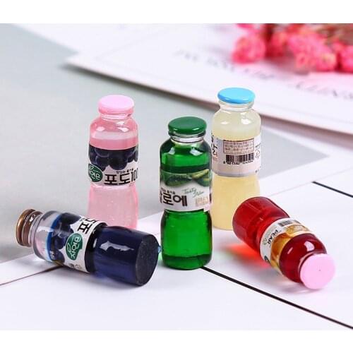 5pcs 1/12 Scale Miniature Dollhouse Water/Wine Drinks Modle Mini Food Play Doll House Children Kitchen Toys