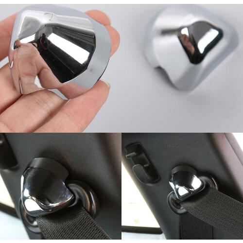 2PCS 3 Colors Car ABS Safety Seat Belt Buckle Cover Trim Caps Fit For Ford Mustang 2015 2016 2017 Car Styling Covers Accessories