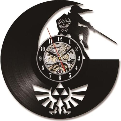 Zelda CD Vinyl Record Wall Clock Theme DIY Removable Art Watch Clock Black Duvar Saati Home Decorative Room Decor