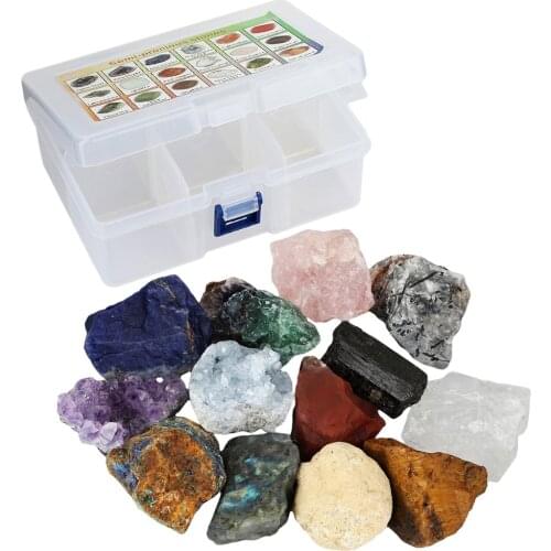 TUMBEELLUWA 1Box (6Pc) Natural Raw Rough Stone Crystal Mineral for Tumbling,Cabbing,Wicca and Reiki Healing