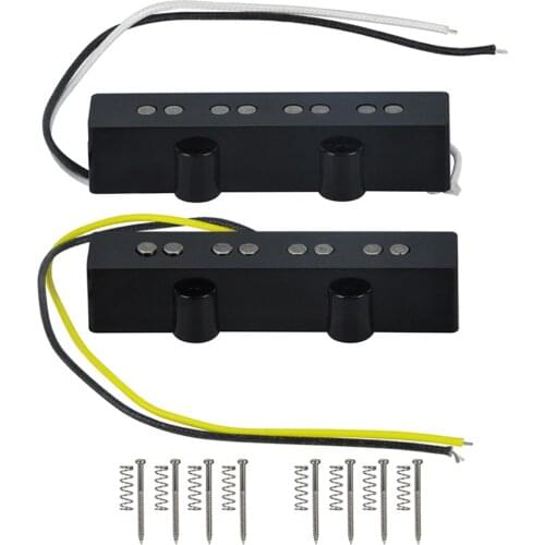 NEW Open Neck & Bridge 4 String JB J Bass Pickup Alnico 5 Pickup Black Set