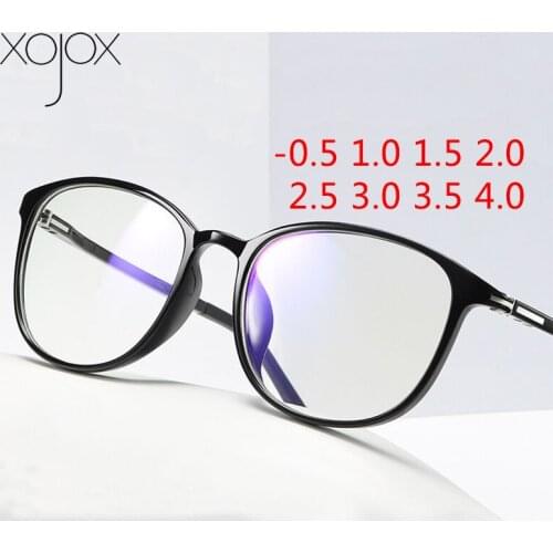 XojoX -0.5 1.5 2.5 3.5 Square Finished Myopia Glasses Women Men TR90 Nearsighted Eyewear Vintage Student Prescription Glasses