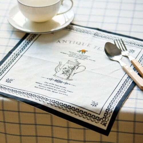 Japan Zakka Style Linen Cotton Doilies Tea Mug Drink Coasters Floral Cup Mat Placemats For Table Dining Mats Kitchen Accessories