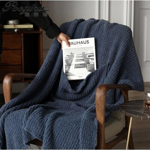 Regina Brand Winter Warm Soft Fleece Blanket Creative Popcorn Pocket Design Square Casual Blanket For Sofa Folding Throw Pillow