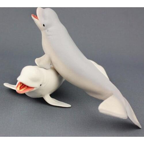 Animal Model Toys Lifelike Beluga Whale Ocean Animal PVC Model Figure Home Decor Kids Educational Toys for Children Gift