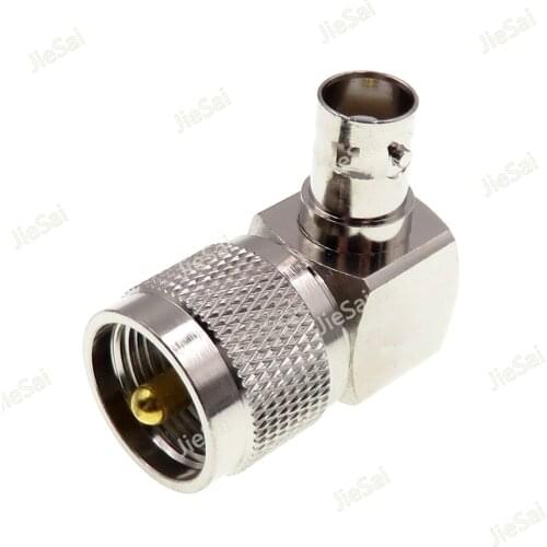 RF Coaxial Adapter UHF/BNC-JKW UHF Male To BNC Female Plug Right Angle 90 Degree Converter Connector